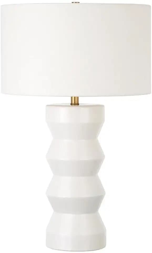 Henn&Hart 27" Modern 1-Light Table Lamp, Flat White