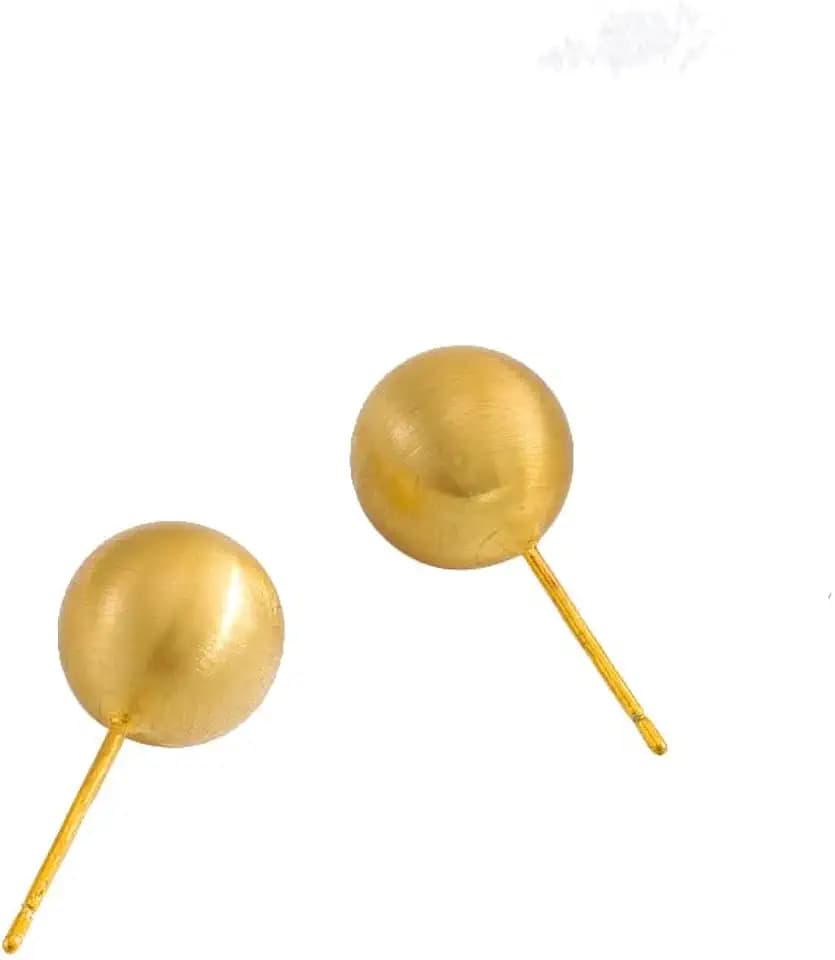 14K Stud Earring,Brushed Matte Ball Stud Earrings for Women,Gold Brushed Ball Earrings,Minimalist Gold Stud Earrings Fashion Classic Trendy Jewelry Gift