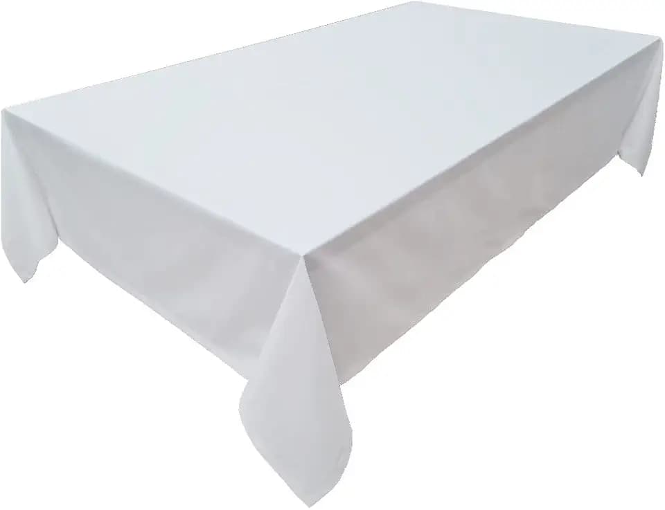 Hochwertige Tischdecke Tischwäsche aus 100% Baumwolle Kollektion Konzept, Farbe & Größe wählbar (Tischdecke - Oval 150x260cm, Weiß)