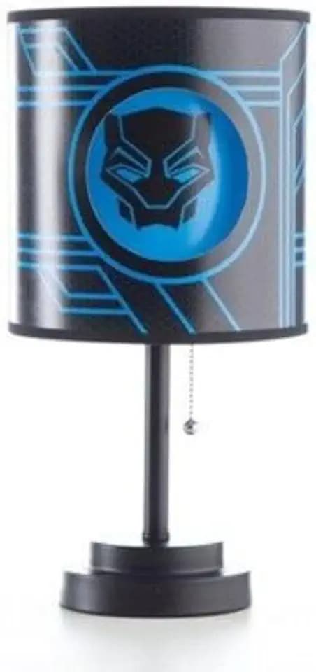 Marvel Black Panther Printed Double Shade Table Lamp, 18" H x 9" W