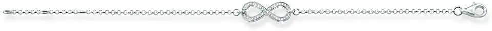 Thomas Sabo Damen Armband mit Unendlichkeitszeichen 925er Sterlingsilber mit Zirkonia, Länge: 16,5cm - 19,5cm, SCA150000
