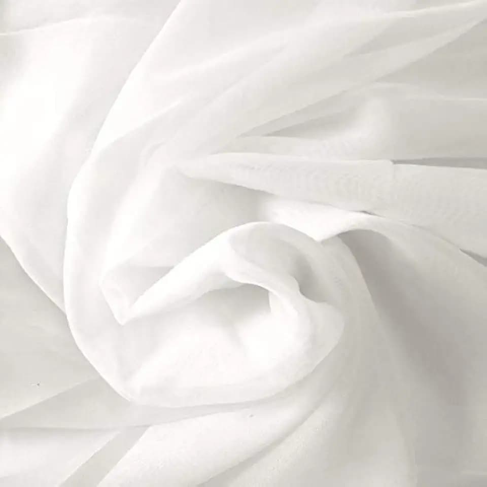 AK TRADING CO. 120" Wide (10ft Wide) X 120 Yards Roll - Sheer Voile Chiffon Fabric - Perfect for Draping Panels and Masking for Weddings, Parties & Events, Tent Draping - White