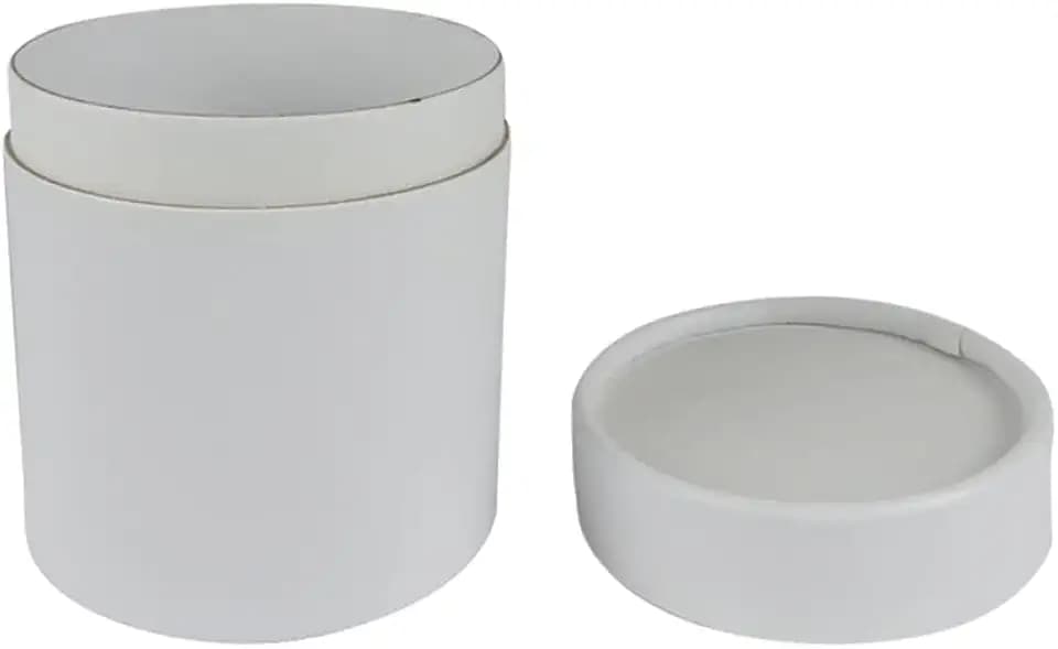 WENPACK 12Pack Paperboard Tube with Lid Round Cardboard Box Container (2.44" D*2.36" H, White)