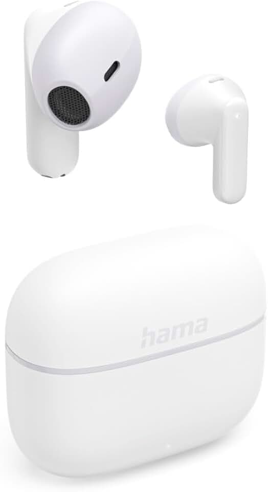 Hama Freedom Light II TWS Bluetooth Kopfhörer, kabellos, In-Ear, Mikrofon, Touch Control, Sprachsteuerung, 20h Akku, USB-C, modern, Weiß