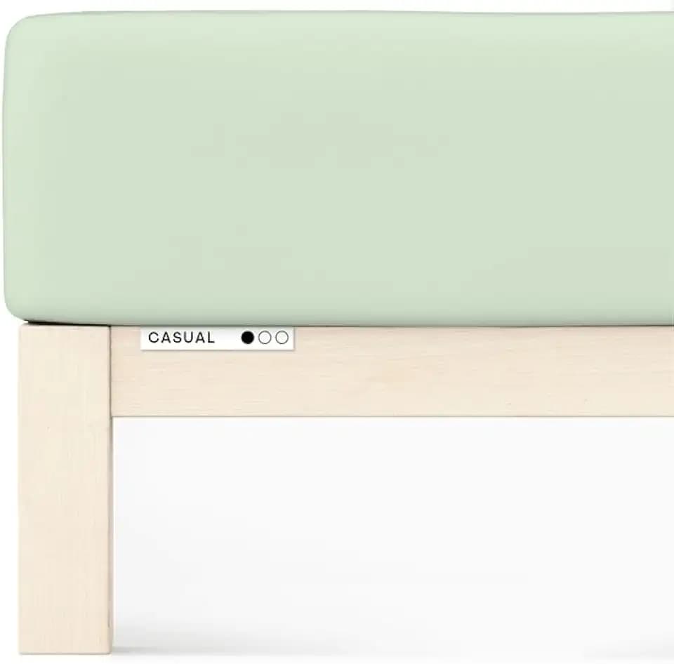 schlafgut Casual Spannbettlaken 120x200 cm 100% Bio-Baumwolle, Green Light