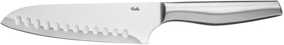 Fissler Essential/Edelstahl-Santokumesser (16,5 cm) große Klinge, mit Kullen, rostfrei, Spülmaschinen-geeignet, Allzweck-Küchenmesser, scharfe Messerklinge