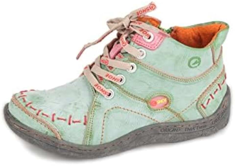 Damen-Stiefeletten, handgefertigt, gesteppt, Leder, klassische Schnürung, modische Wanderstiefel