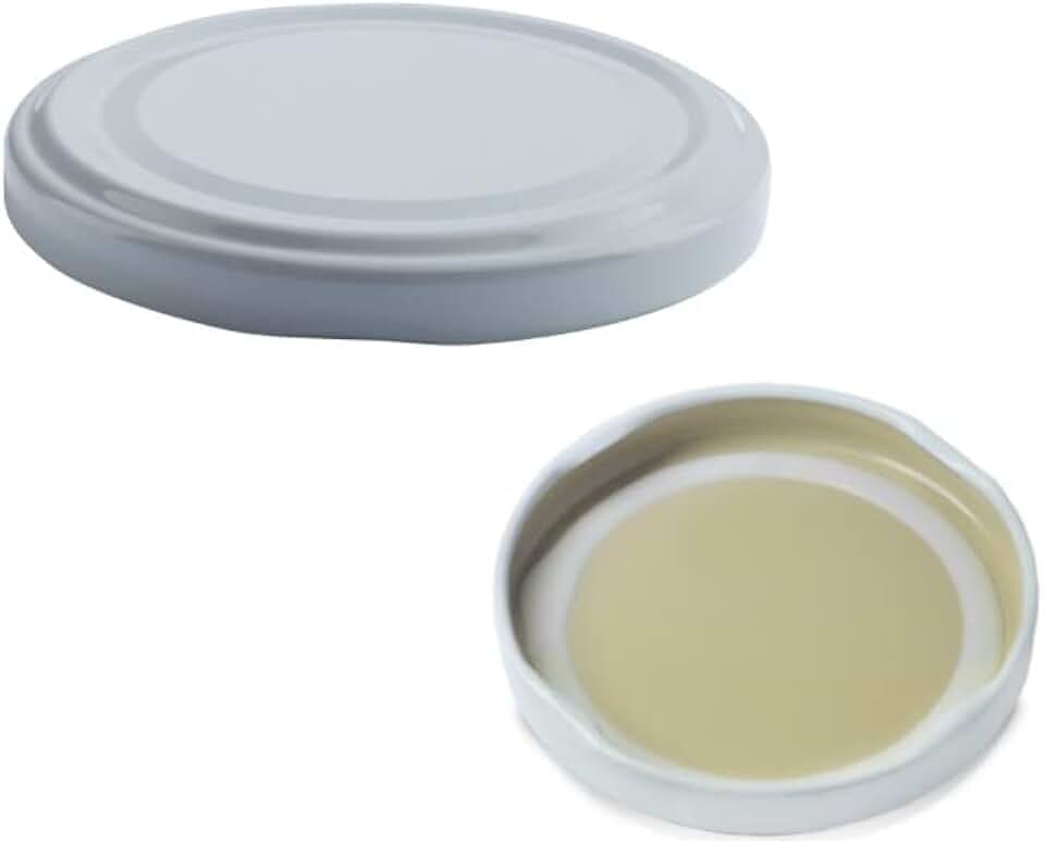 Kapseln Twist Off für Gläser aus Glas, Deckel für Einmachgläser, Marmeladen, Tomaten, Marmeladen für Hausfrauen (Durchmesser 53, Weiß - 20 Stück)