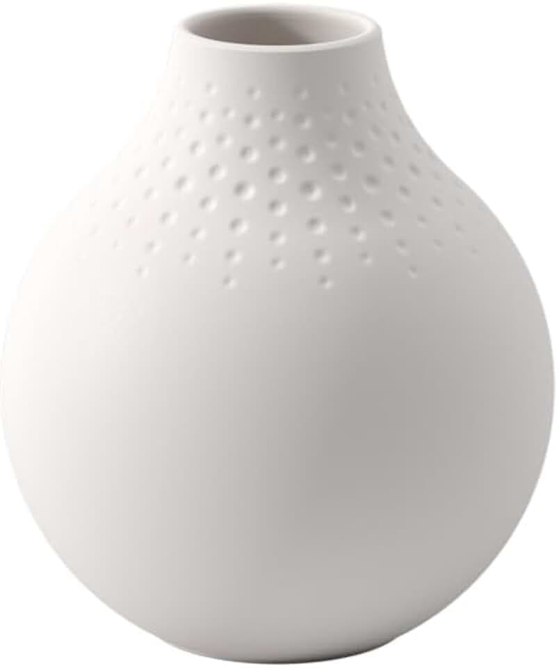 Villeroy und Boch Collier Blanc Vase Perle No. 3, 11 x 11 x 12 cm, Premium Porzellan, Weiß