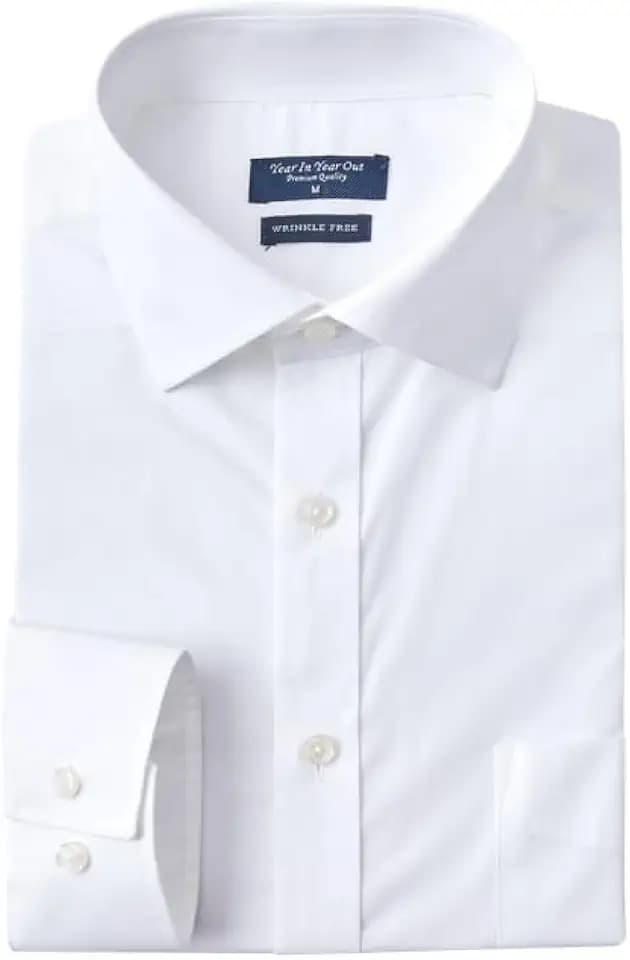 Year In Year Out Wrinkle Free Dress Shirt for Men Regular Fit Long Sleeve Wrinkle Resistant Shirt