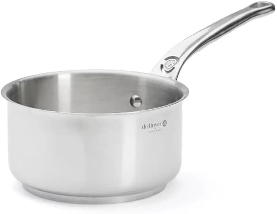 DE BUYER Stielkasserolle, Edelstahl, Silber, 16 cm, 27.9 x 20.1 x 10.9 cm