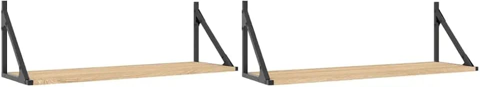 vidaXL Wandregale 2 STK. Sonoma-Eiche 80 x 25 x 25,5 cm Holzwerkstoff