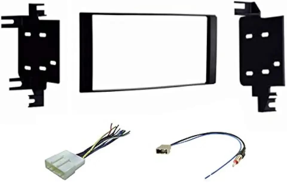 Premium Car Stereo Install Dash Kit, Wire Harness, and Antenna Adapter for Installing a Double Din Aftermarket Radio for Some 2012-2019 Nissan Quest/Rogue/Versa - Compatible Vehicles Listed Below