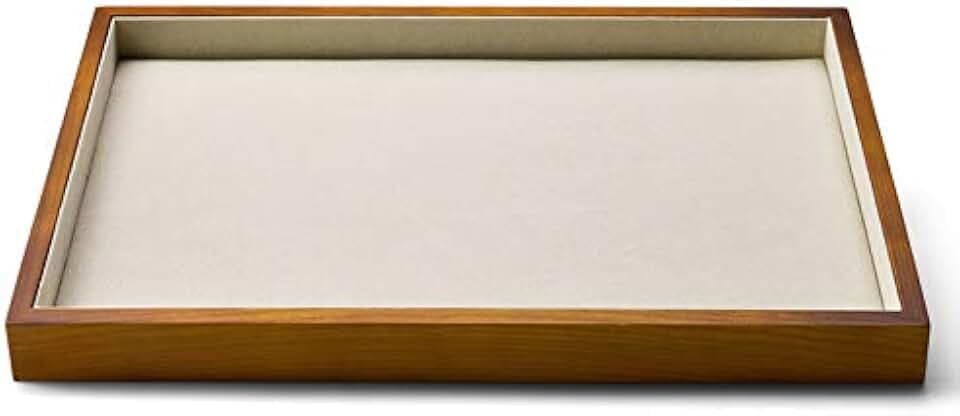 Oirlv Solid Wood Jewelry Tray,Jewelry Drawer Organizer,Watch Tray(Cream)