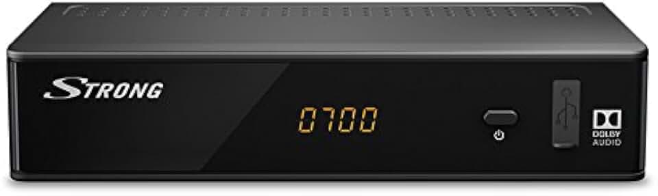 STRONG SRT 8212 digitaler terrestrischer HD DVBT2 Receiver [HDMI, SCART, USB, Ethernet, digitaler Koaxialausgang, Full HD DVB-T2 Antennen-Receiver] mit Display - schwarz