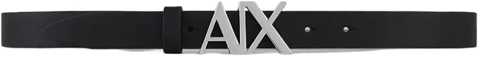 Armani Exchange Women's Metal Logo Leather Belt
