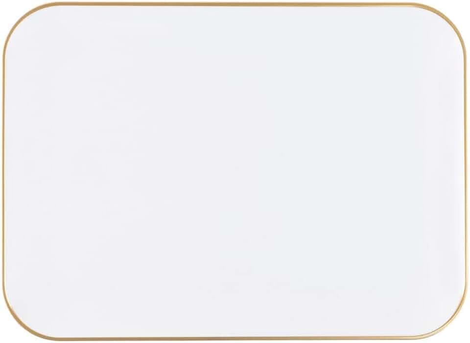 Organic Rectangle Tray - 11" x 8" - White, Plastic, Case Pack of 48 - Buffets, Catering, Parties, Everyday Use