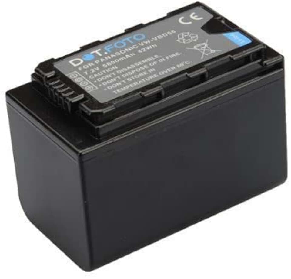 Dot.Foto VW-VBD58 Premium 7.2v / 5800mAh Akku mit LED Panel für Panasonic HC-X1500, HC-X2000 - Passt Nicht auf Pan. Original AG-BRD50 Ladegerät