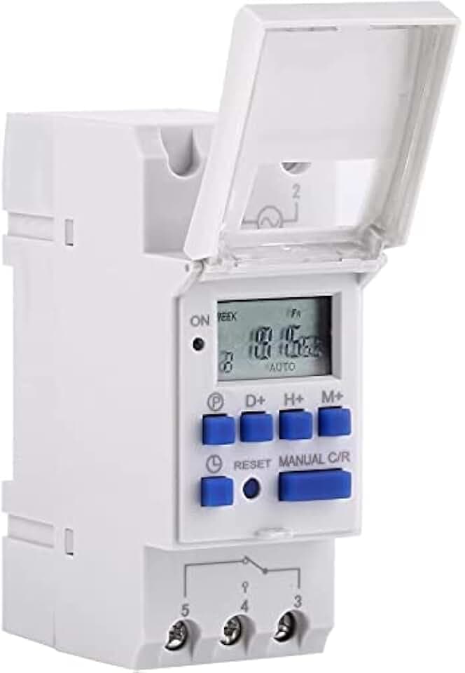 Digitaler Zeitschaltuhr, programmierbar, Tagesschalter, digital, Typ 220 V, AHC15A, Weiß