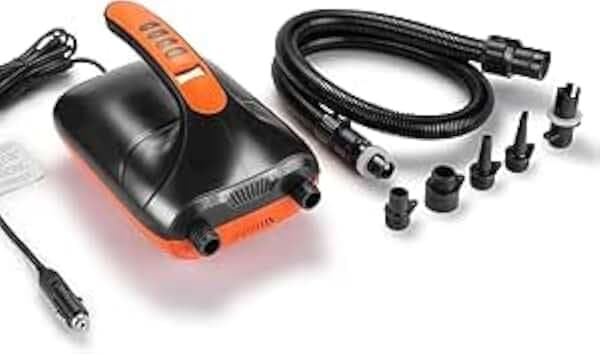 Luftpumpe, AGPtEK Elektrische Luftpumpe 20PSI (1,378 Bar) Digitale Elektrische Luftpumpe, Smart Dual Stage & Auto-Off-Funktion für Einfache Aufbewahrung, Ideal für Paddel Boards, Schlauchboote/Kajaks