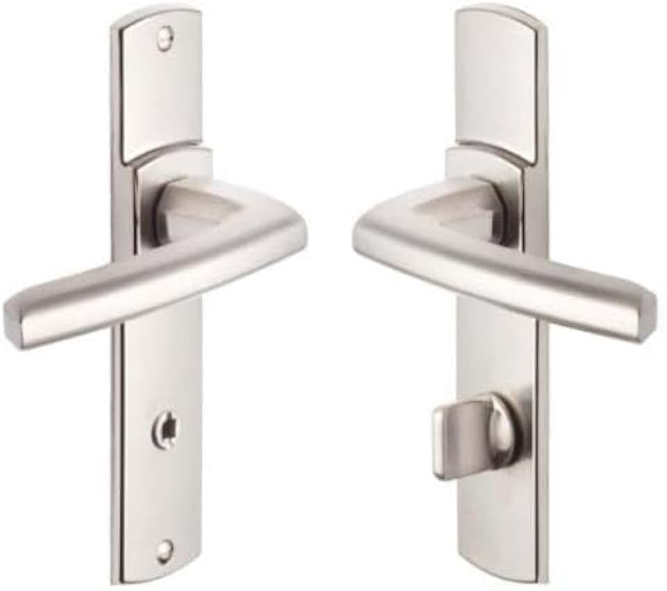 Vachette Türgriff-Set auf SULT-Platte – Version mit Verurteilung für WC & Badezimmer – Abstand 165 mm – widerstandsfähiges Zamak-Material – Platin-Finish