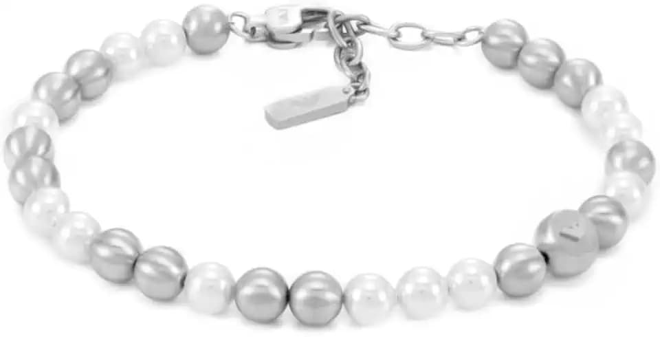 Emporio Armani Herrenarmband aus Edelstahl oder Perlen mit Karabinerverschluss
