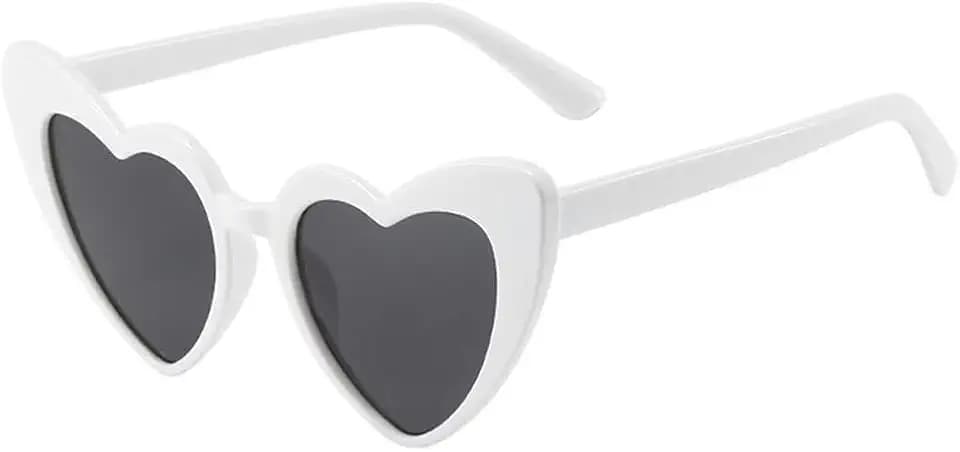Love Heart Shaped Sunglasses for Women,Vintage Cat Eye Mod Style Retro Glasses
