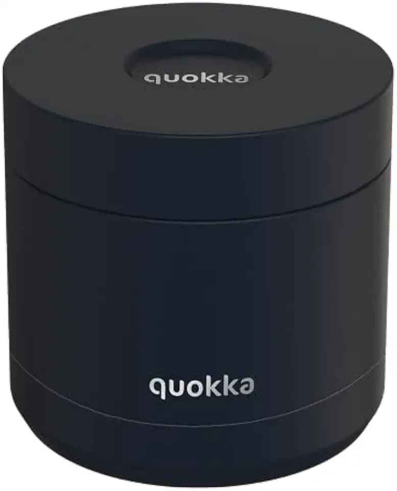 Quokka Thermobehälter aus Edelstahl, Whim Schwarz, 600 ml
