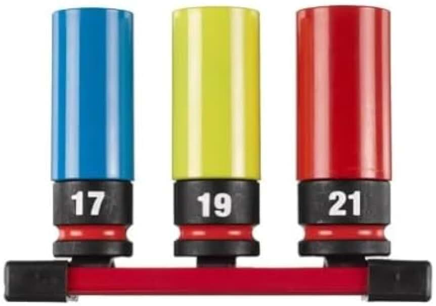 Milwaukee 4932493370 Stoßwellen-Schlag-Steckschlüssel-Set, 1,27 cm, 3-teilig