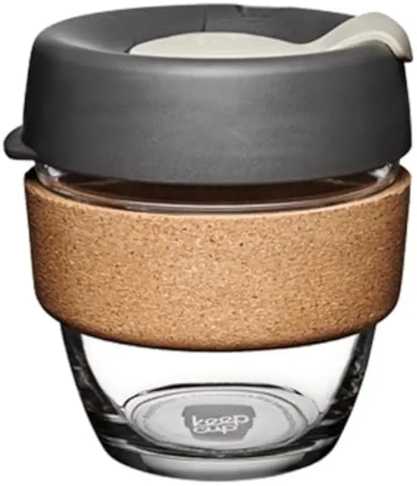 KeepCup Brew Cork - Wiederverwendbare Kaffeetasse aus gehärtetem Glas und Naturkork