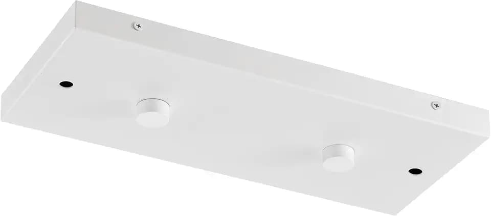 Two Pendant Light Linear Canopy Accessory Light Kit, 14 inch Flush Mount Cluster Canopy, Hanging 2 Lights with One Outlet Box for Kitchen Island, Mounting Hardware Included, Matte White…