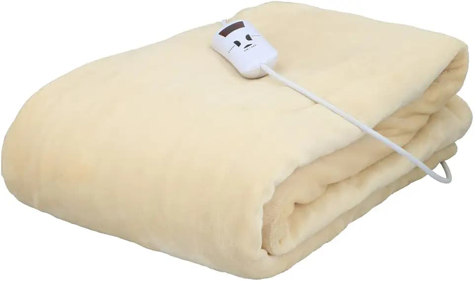alpina Heizdecke OB-006 - Wärmedecke 180 x 130CM - Wärmeunterbett 180W - Maschinenwaschbar bei 40 Grad - mit Timer vond 1 bis 9 Stunden - 10 Wärme Einstellungen - Polyester - Beige