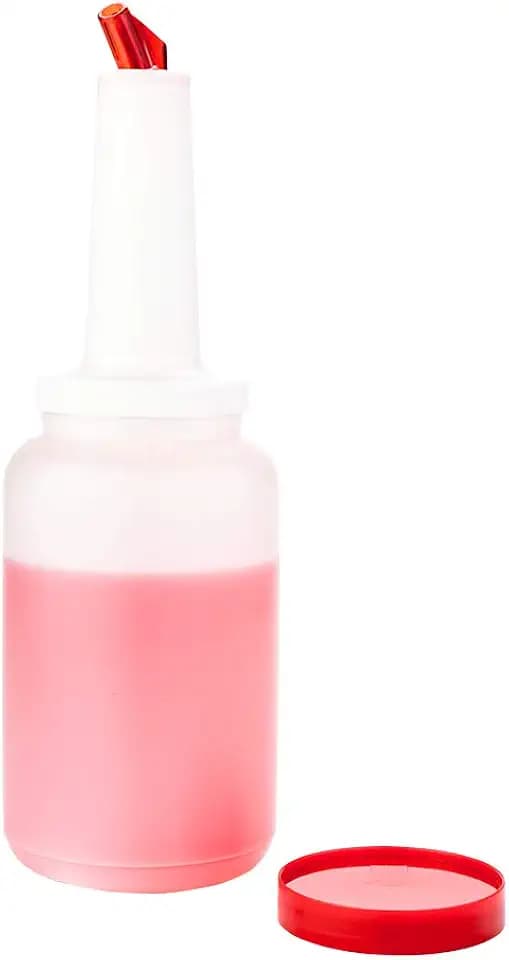 Restaurantware 2.5 qt Red Plastic Quick Pour Storage Container Bottle