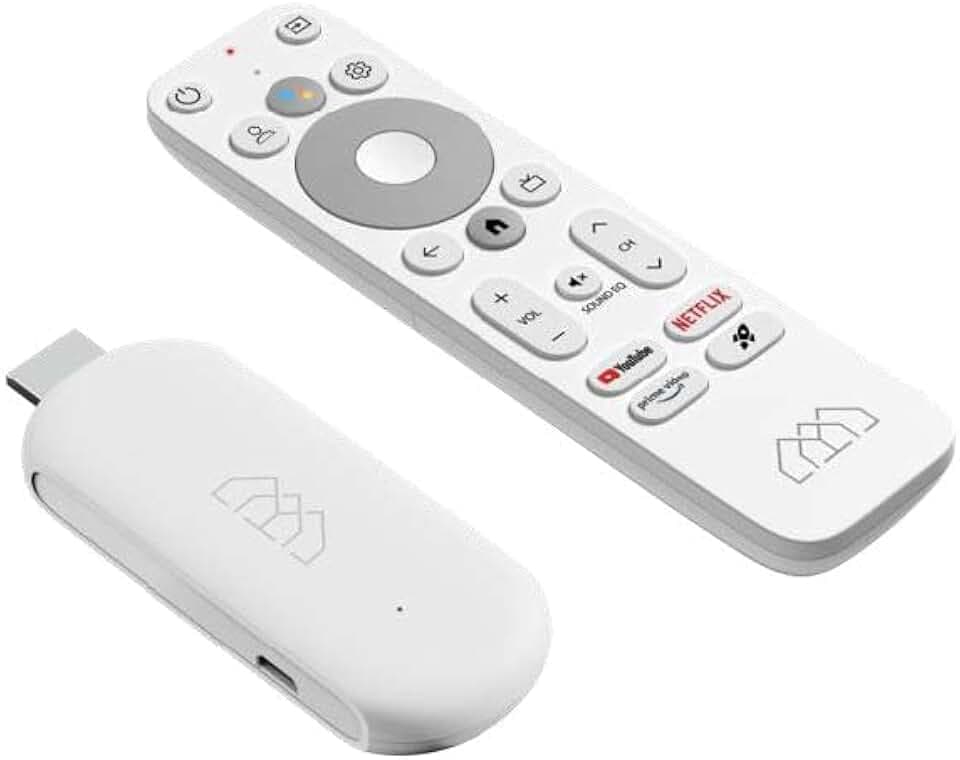 XGIMI White Streaming Dongle with Official Android TV System, Including Shows on Netflix, HBO Max, and Disney Plus