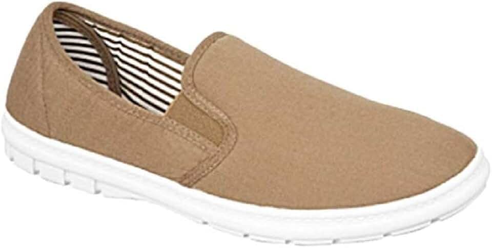 GladRags Herren Slipper, Segeltuch, breitere Passform, Pump-Trainer, Größe 39-47