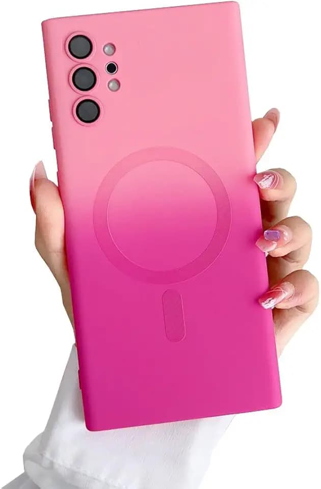 Doowear Galaxy Note 10+Plus Case Magnetic [Support Magsafe Charger] Wireless Anti-Scratch Shockproof Camera Protector Gradient Silicon Phone Cover Case for Samsung Galaxy Note 10 Plus 6.8"-Pink