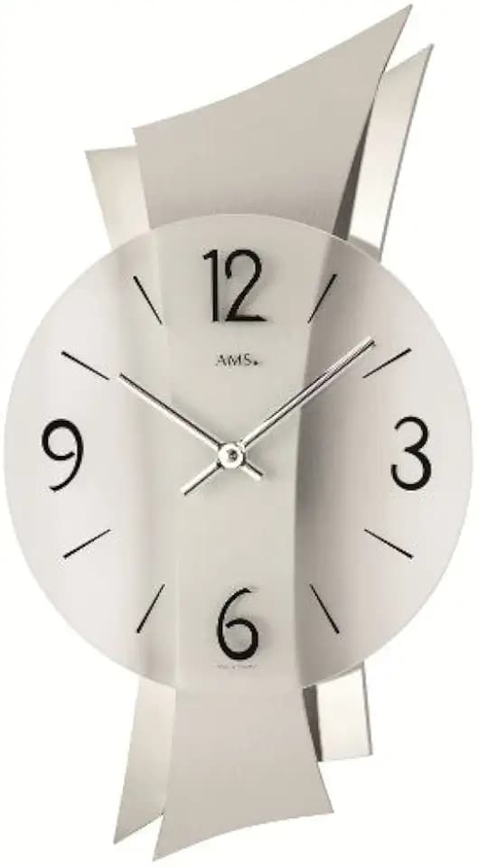 AMS Moderne Wanduhr mit Quartzwerk, batteriebetrieben 9398