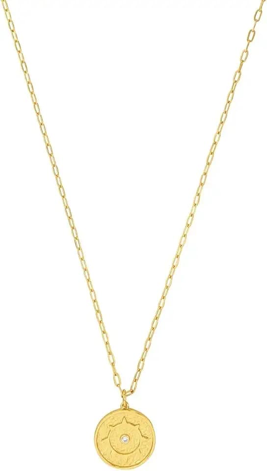 Amor Kette mit Anhänger 925 Sterling Silber Damen Halsschmuck, mit Zirkonia synth., 60 cm, Gold, Kommt in Schmuck Geschenk Box, 2031785