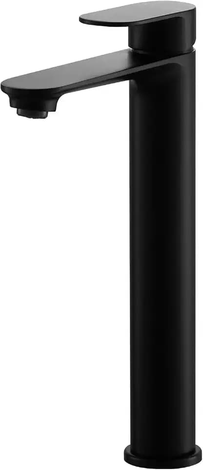Hochsitz-Waschtischarmaturen, hohe Waschbeckenarmaturen, moderner Monoblock-Einhandgriff, Messing, 9072LX (schwarz)