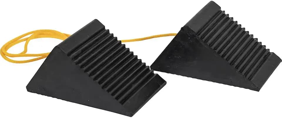 Buyers Products WC35225 Mini Rubber Wheel Chock Set, 5 x 3 x 2.25 Inches, 36 Inch Nylon Rope, Ideal For ATVs , Riding Lawnmowers And Gas-Powered Scooters, Rust And Chemical Proof