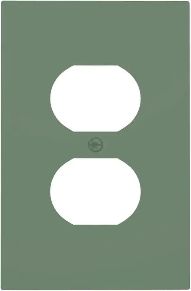Sage Green 1 Gang Duplex Outlet Covers Decorative Single Light Switch Covers Electrical Receptacle Wall Plate Plug Switch Plate Cover Dimmer Dual Outlet Faceplate for Bedroom Decor
