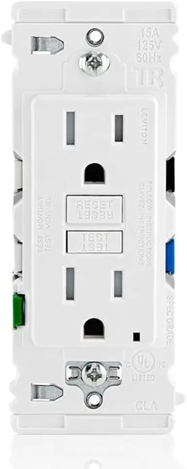 Leviton Lever Edge GFCI Outlet, Tamper-Resistant, 15 Amp, EGFT1-W, White