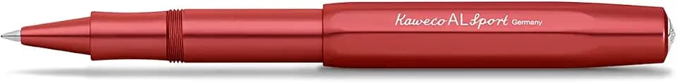 Kaweco AL SPORT Rollerball Deep Red I Gel- / Kugelschreiber aus hochwertigem Aluminium mit Keramikkugel I Edler Kuli in Rot I 23 g Tintenroller mit 0.7 mm Mine I Seidenglänzender Gelroller 13 cm