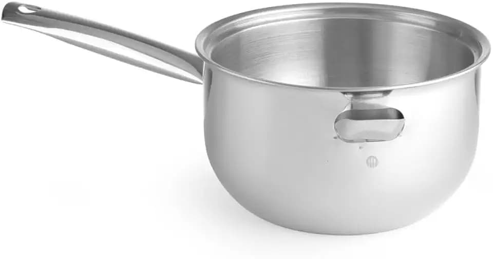 HENDI Bain-Marie Topf, Doppelwandig mit Wasserbehälter, Edelstahlgriff, 1L, ø150x(H)95mm
