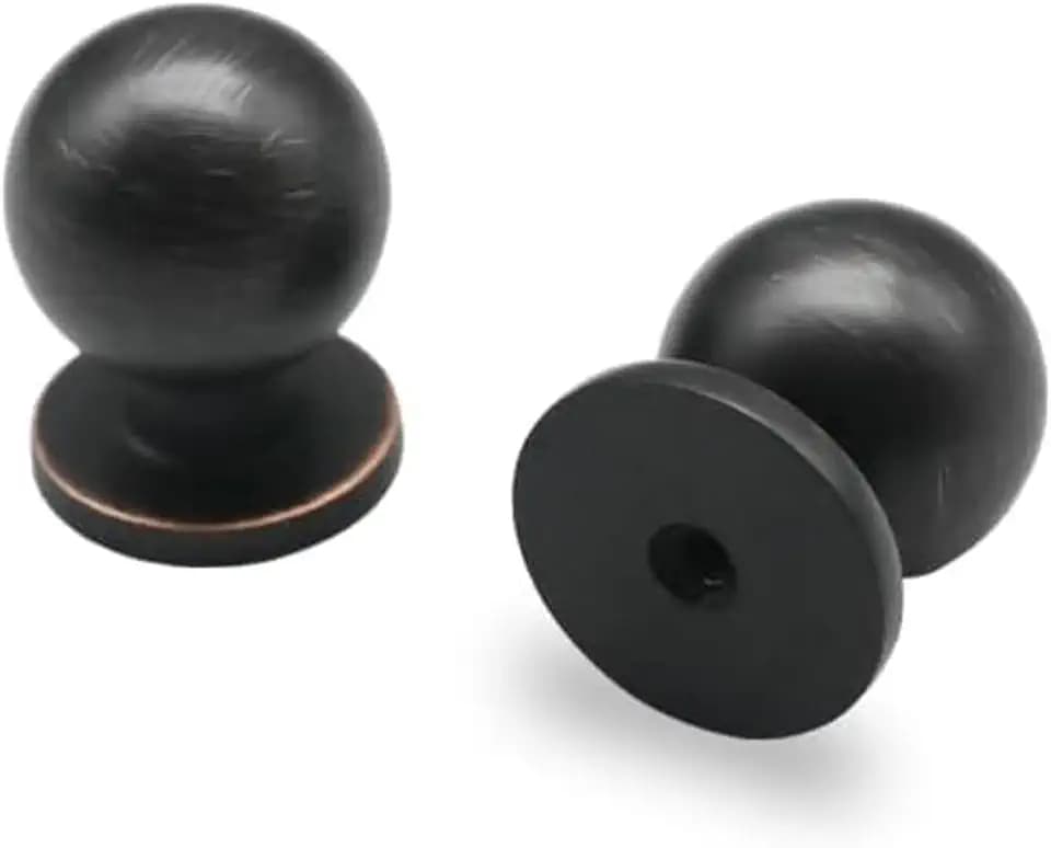 khtumeware 10 Pack 1-1/4 Inch Cabinet Knobs Oil Rubbed Bronze Solid Drawer Pulls and Door Knobs for Cabinets and Dressers