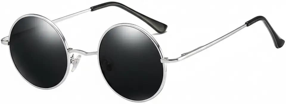 Polarisiert Retro Runde Sonnenbrille mit Metallrahmen für Damen und Herren, UV400-Schutz