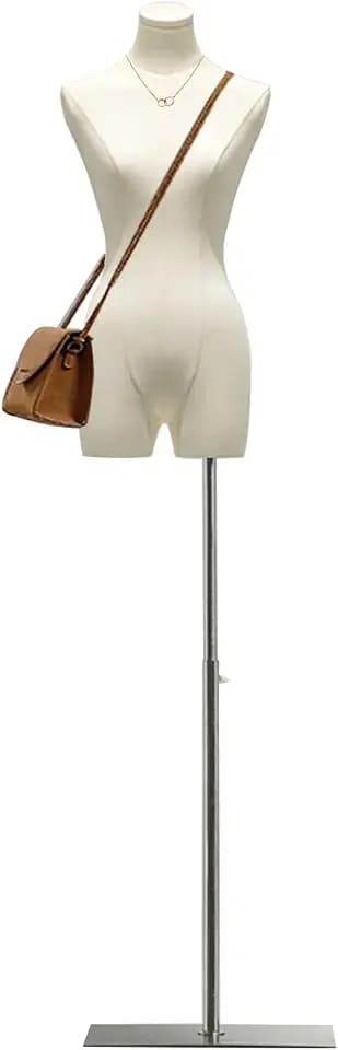 Schneiderpuppe Damenbüste Weiblich, Höhe Verstellbarer Schaufensterpuppe Körper, Mannequin mit Metall Base Kleiderpuppe, Schneiderbüste Büste Torso für Bekleidungsgeschäft ( Farbe : Weiß , Größe : C )