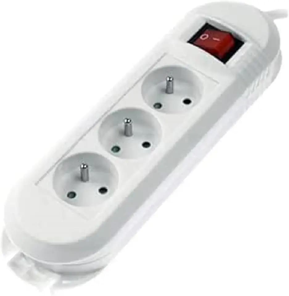 Hama Steckdosenleiste mit Schalter (3 Steckdosen 16 A, Verlängerung 1,5 m, Mehrfachsteckdose ideal zum Energiesparen, 45°-Steckdosen, Wandaufhängung, 3680 W, Kabel H05VV-F3G1.5), Weiß