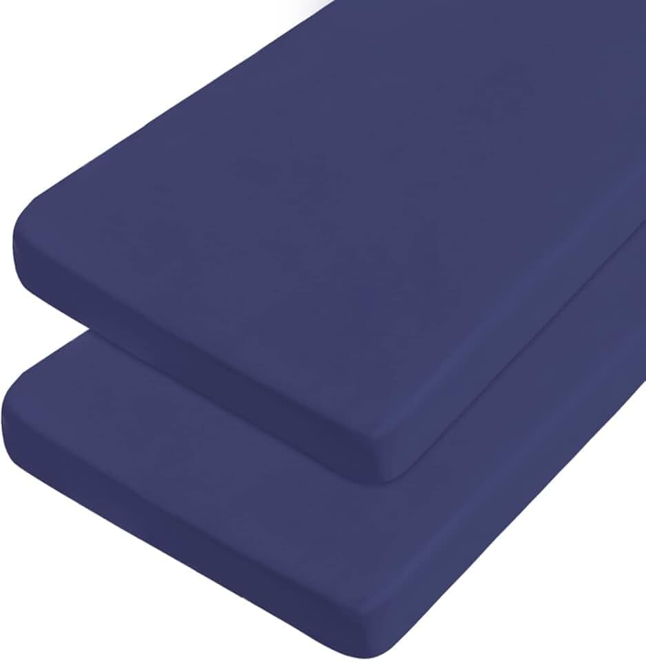 Cot Sheets 31" x 75", 2 Pack Fitted with Narrow Twin/Camp Rvs Bunk, Navy