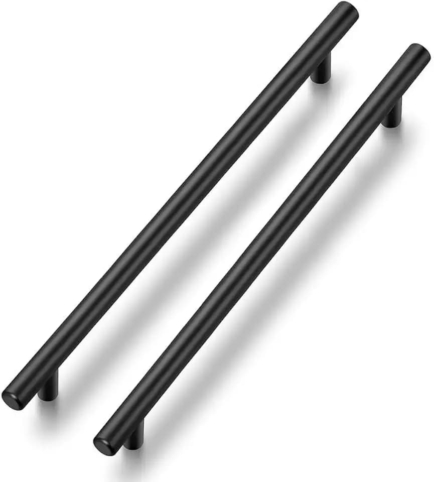 Ravinte 10 Stück Schwarz Möbelgriffe T Bar Griffe für Küchenschränke 224mm | Rostfreier Edelstahl, Gerader Stangengriff, Für Küchenschränke, Schubladen, Kommoden, Türen, Einfache Möbelaufwertung